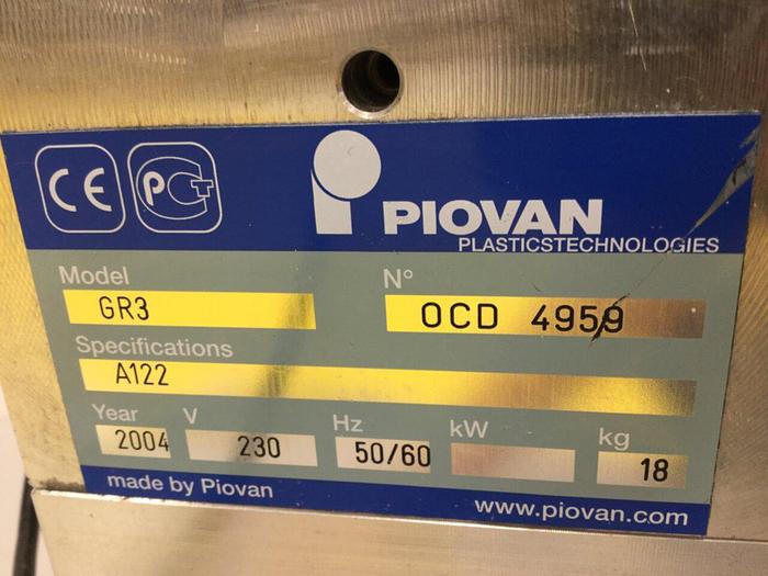 Used PIOVAN Vacuum Receiver GR3 #105312