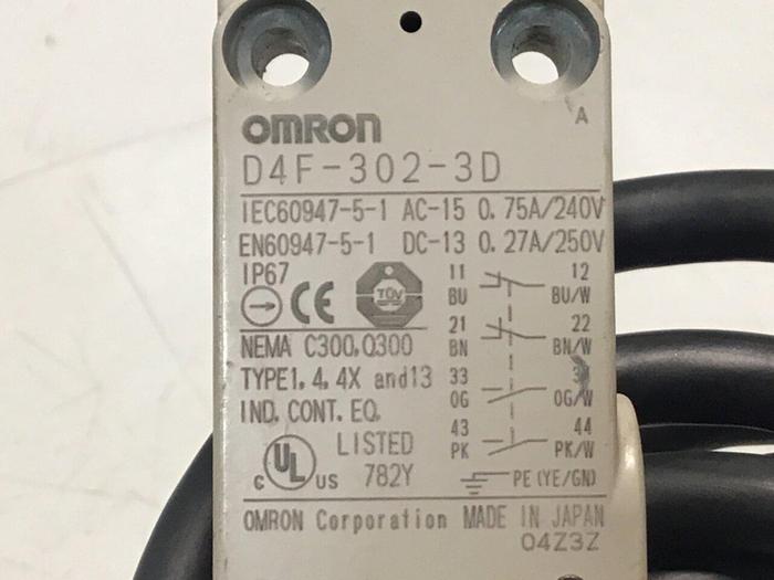 Used OMRON Limit Switch D4F-302-3D #128322