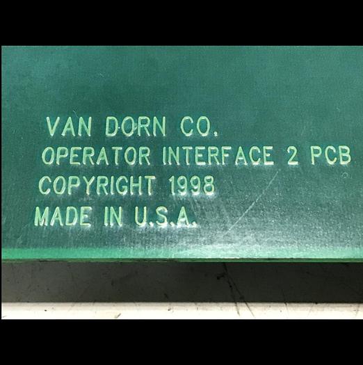 Used VAN DORN Operator Interface Board 330129 PC330-129 330-129 Used
