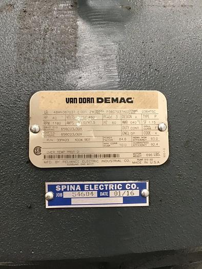 Used RELIANCE ELECTRIC 40 HP Motor P36G7037A02Used