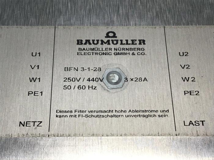 Used BAUMULLER Servo Line Filter BFN3-1-28 #120693
