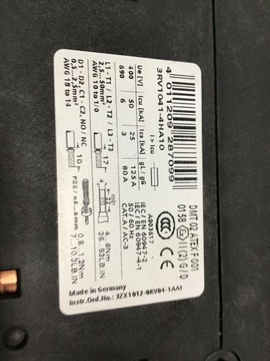 Used SIEMENS Contactor 3RV1041-4HA10 #138551