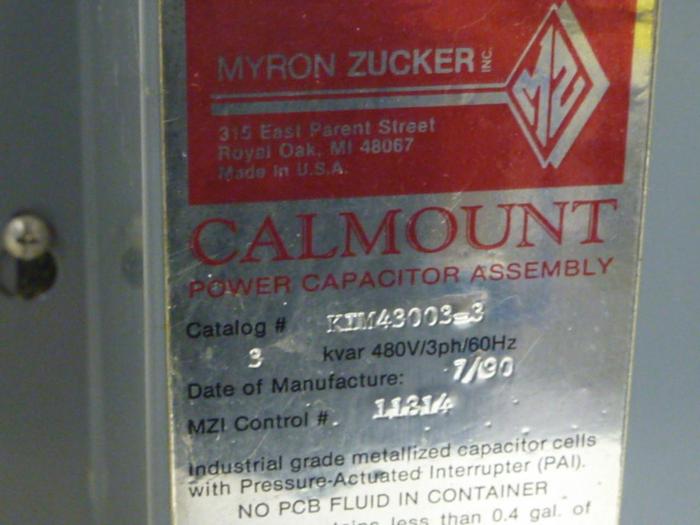 Used CALMOUNT Power Capacitor Assembly KIM43003-3 #67546