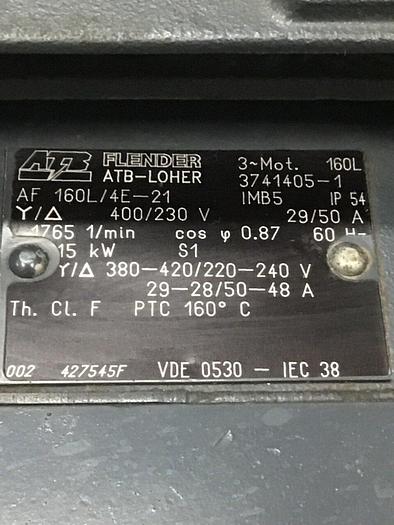 Used ATB FLENDOR 20 HP Motor AF160L/4E-21 Used
