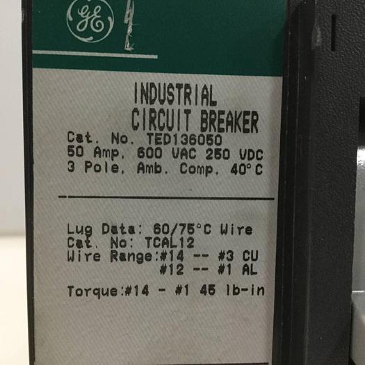 Used GE 50 Amp Circuit Breaker TED136050 #93858