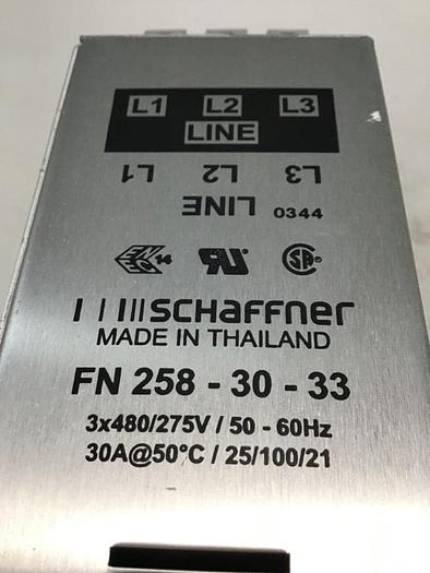 Used SCHAFFNER Power Line Filter FN258-30-33 #135032