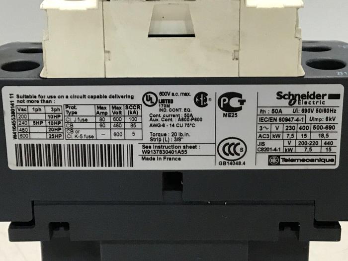 Used SCHNEIDER ELECTRIC Contactor LC1D32 #133203