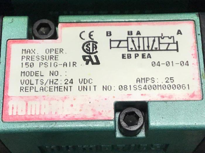 Used NUMATICS Control Block w/ Valves 081SS400M000061 #130803