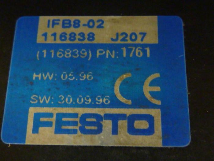 Used FESTO Control Block / Valve Terminal IFB8-02 #52856