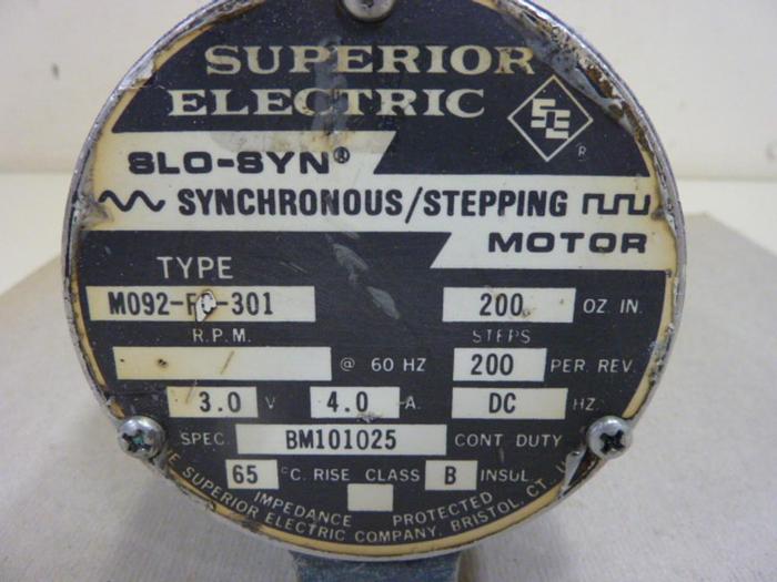 Used SUPERIOR ELECTRIC Stepping Motor M092-FC-301 #52885
