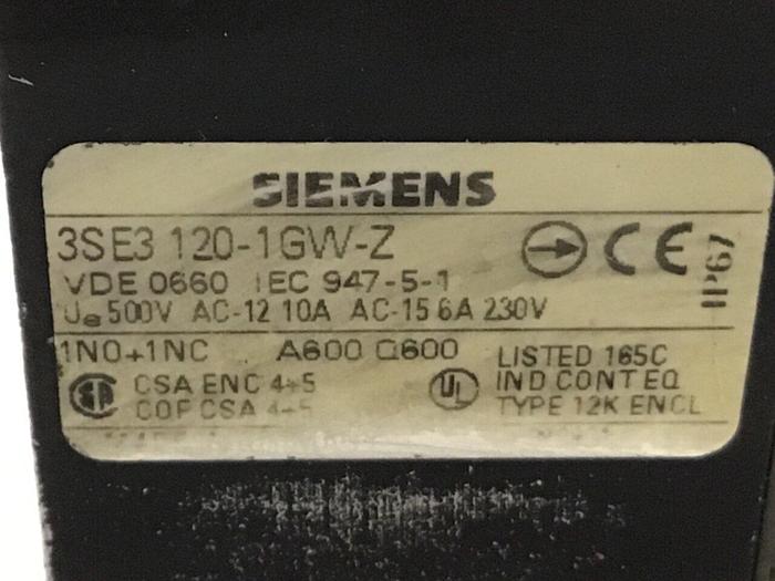 Used SIEMENS Limit Switch3 3SE3 120-1GW-Z #121164