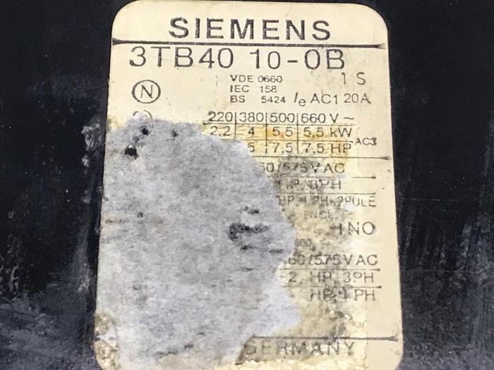 Used SIEMENS Contactor 3TB4010-OB #120141
