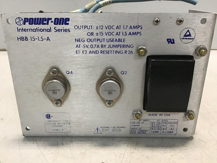 Used POWER-ONE Power Supply HBB15-1.5-A #124383