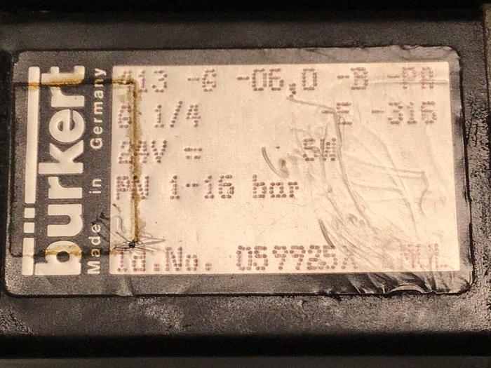 Used BURKERT Solenoid Valves & Manifold 413-G-06-0-B Used #116037