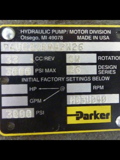 Used PARKER Hydraulic Pump PAVC33BR42W26 #59934
