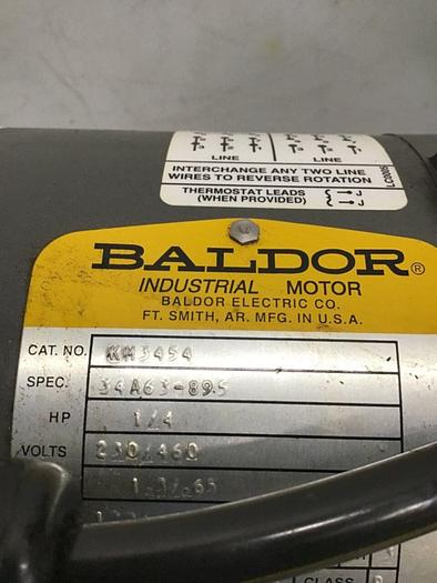 Used BALDOR .25 HP Motor KM3454 #134457