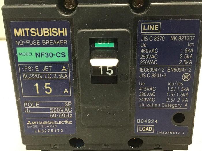 MITSUBISHI 15 Amp Circuit Breaker NF30-CS-15 #124880