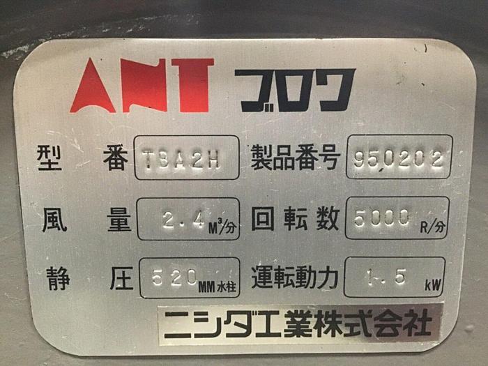 Used NISHIDA KOGYO CO. LTD. Blower TBA2H Used