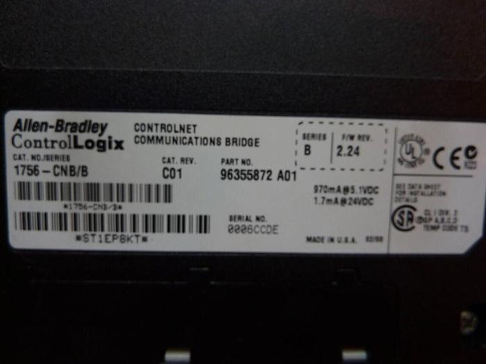 Used ALLEN BRADLEY Communication Module 1756-CNB/B #24541