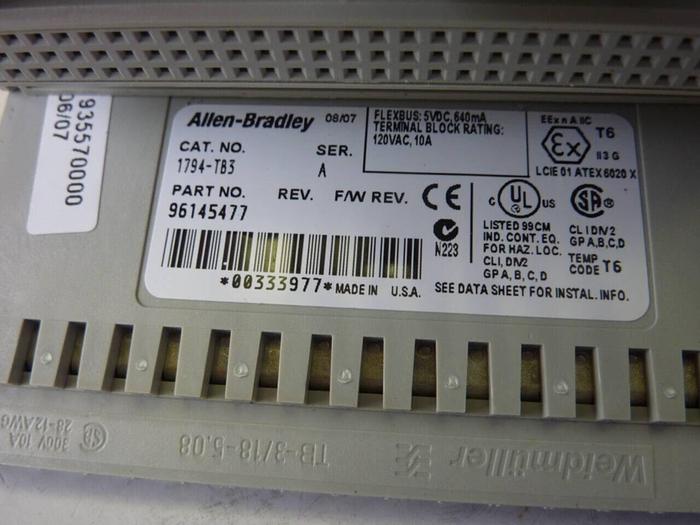 Used ALLEN BRADLEY Input Module 1794-IB16 SER A #50506