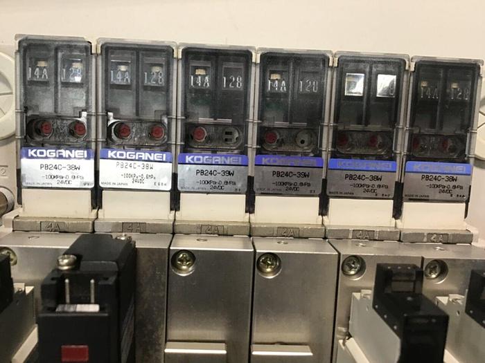 Used KOGANEI Manifold w/ Valves PBM6P-9W #120955