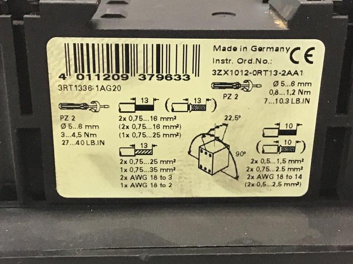 Used SIEMENS Contactor 3RT1336-1AG20 #140744