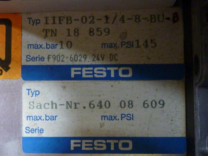 Used FESTO Control Block / Valve Terminal TN 18 859 #52757