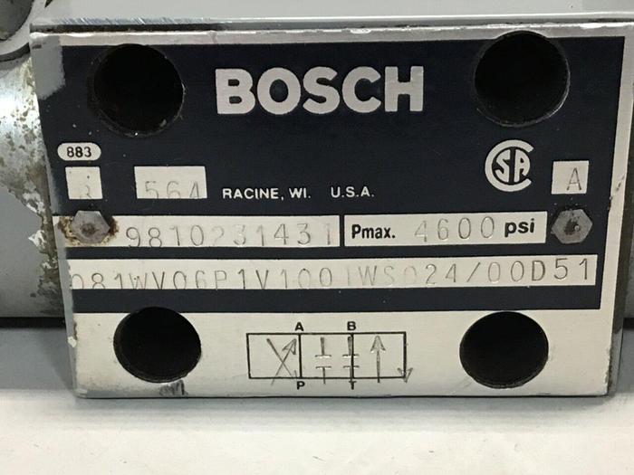 Used BOSCH Hydraulic Valve 081WV06P1V1001WS024 9810231431 #138406