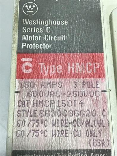 Used WESTINGHOUSE 150 Amp Circuit Breaker HMCP150T4 #144495