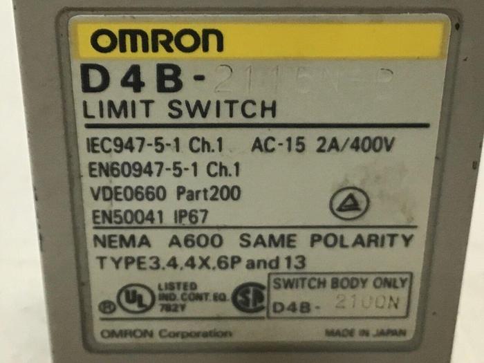 Used OMRON Limit Switch D4B-2115N-R #121502