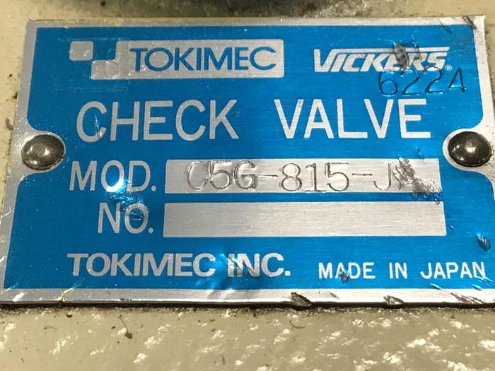 Used VICKERS Tokimec Check Valve C5G-815-JA Used