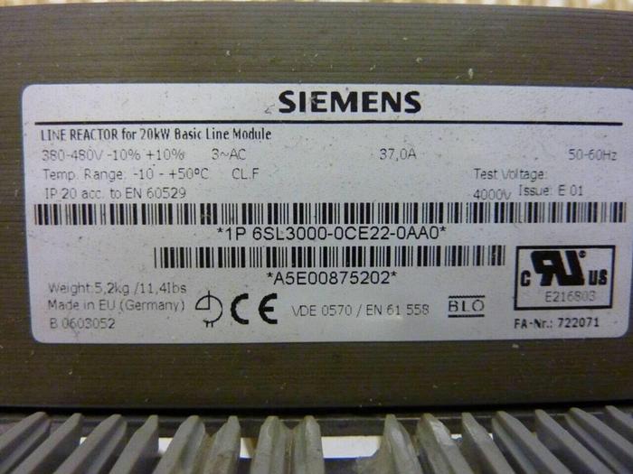 Used SIEMENS Transformer 1P6S L3000-0CE22-0AA0 #56743