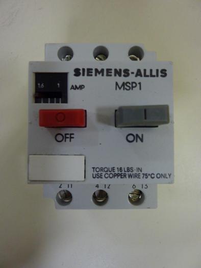 Used SIEMENS Motor Starter MSP1 0FA11 #55925