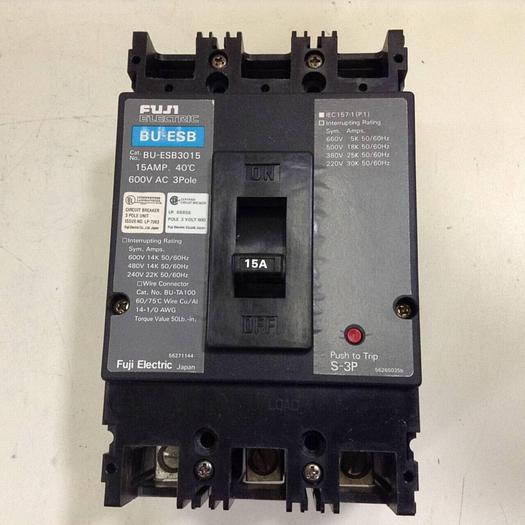 Used FUJI ELECTRIC 15 Amp Circuit Breaker BU-ESB3015 #84877