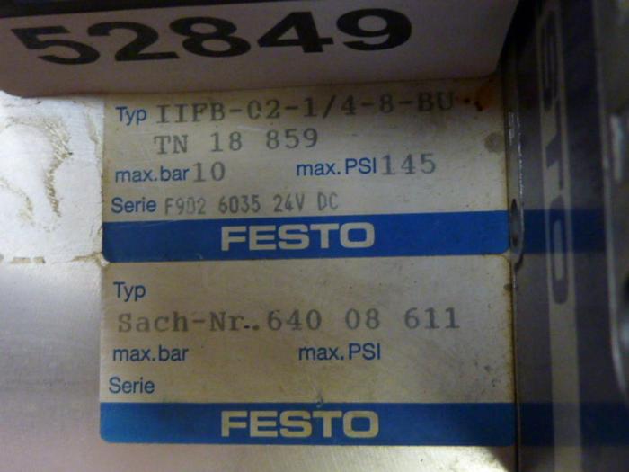 Used FESTO Control Block / Valve Terminal IFB8-02 #52849