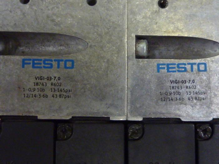 Used FESTO Control Block w/ Valves IEPR-03-7.0-P #60707