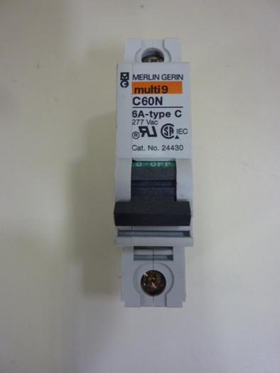 Used MERLIN GERIN 6 Amp Circuit Breaker C60N-6 #46882