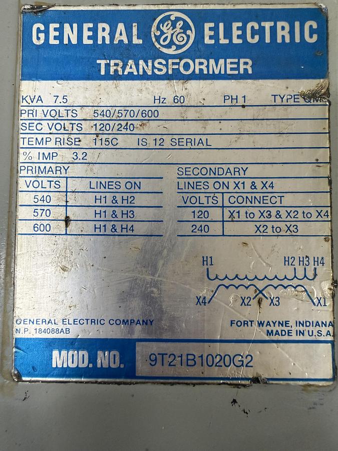 Used GENERAL ELECTRIC 9T21B1020G2