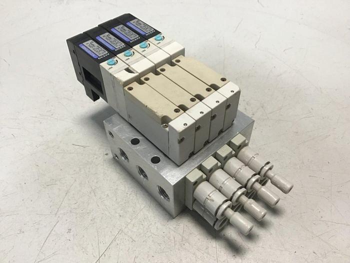 Used KOGANEI Manifold w/ Valves F10M4AJ #120903