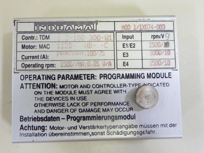 Used INDRAMAT Program Module MOD1/1X074-003 #45505