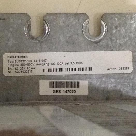 Used BAUMULLER Ballast Control Unit BUB22-100-54-E-117 Used