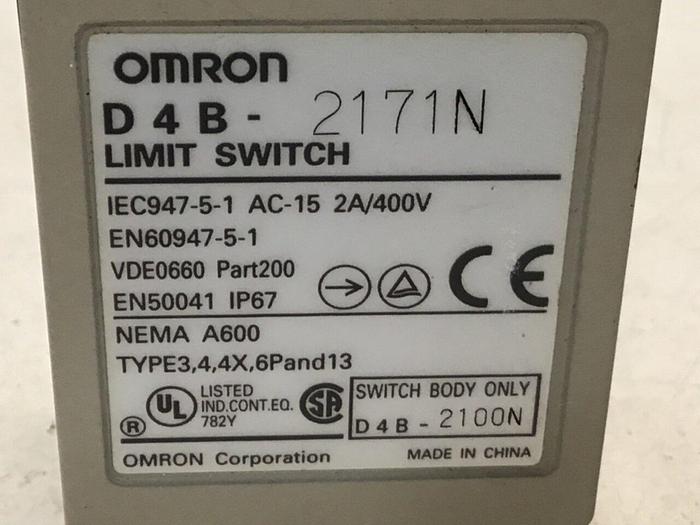 Used OMRON Limit Switch D4B-2171N #121567
