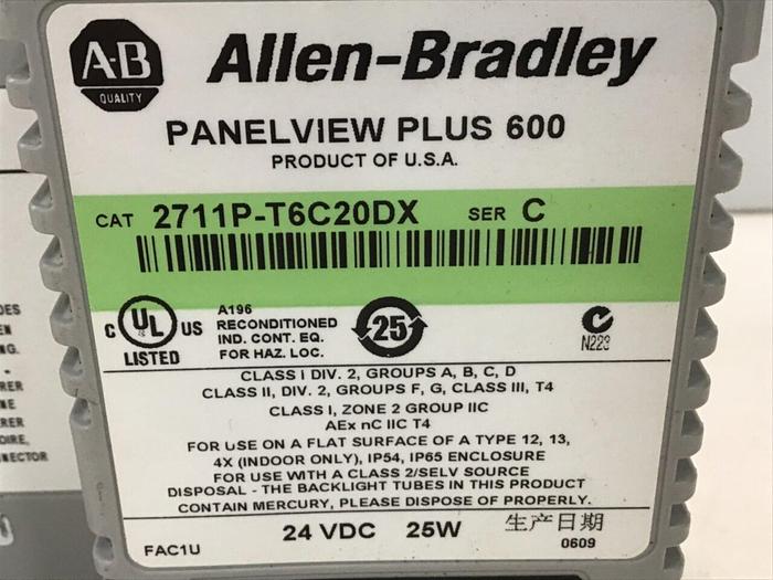 Used ALLEN BRADLEY Panel View Operator Display 2711P-T6C20DX USED