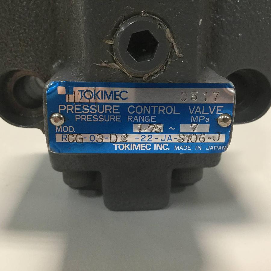 Used VICKERS Tokimec Pressure Control Valve RCG03D22JAS106J Used