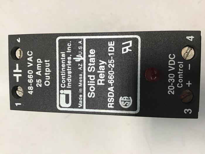 Used CONTINENTAL INDUSTRIES Solid State Relay RSDA-660-25-1DE #134753