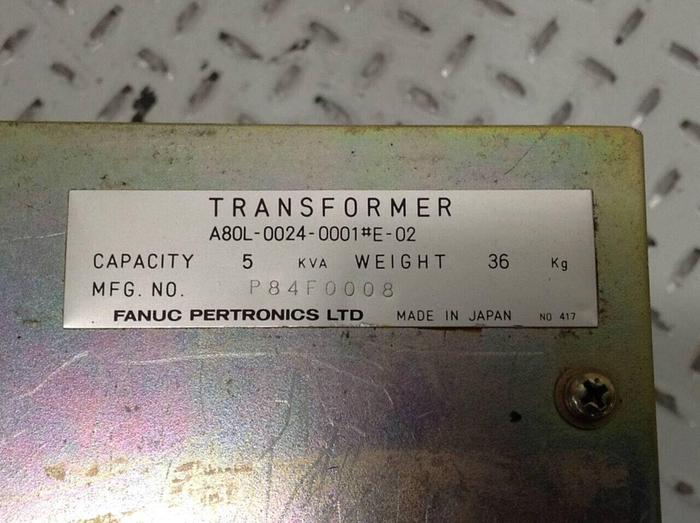 Used FANUC 5 kVA Transformer A80L-0024-0001#E-02 #89479