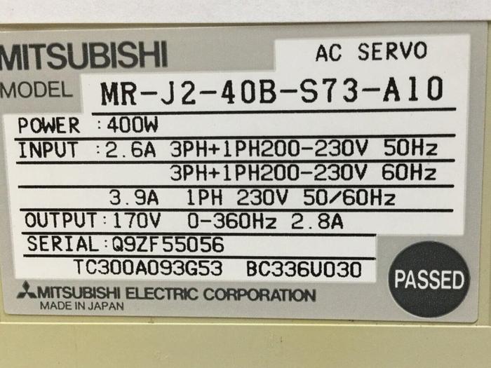 Used MITSUBISHI AC Servo Drive MR-J2-40B-S73-A10 #100784
