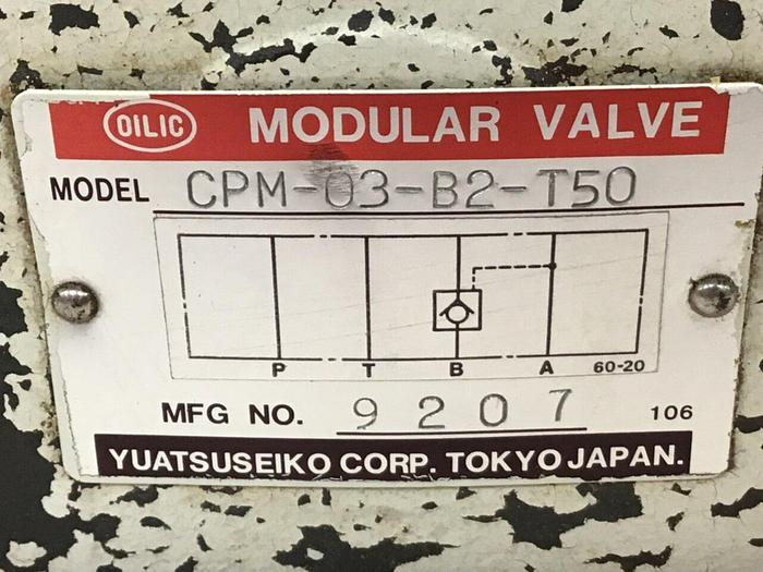 Used YUATSU SEIKO Modular Valve CPM-03-B2-T50 #134407