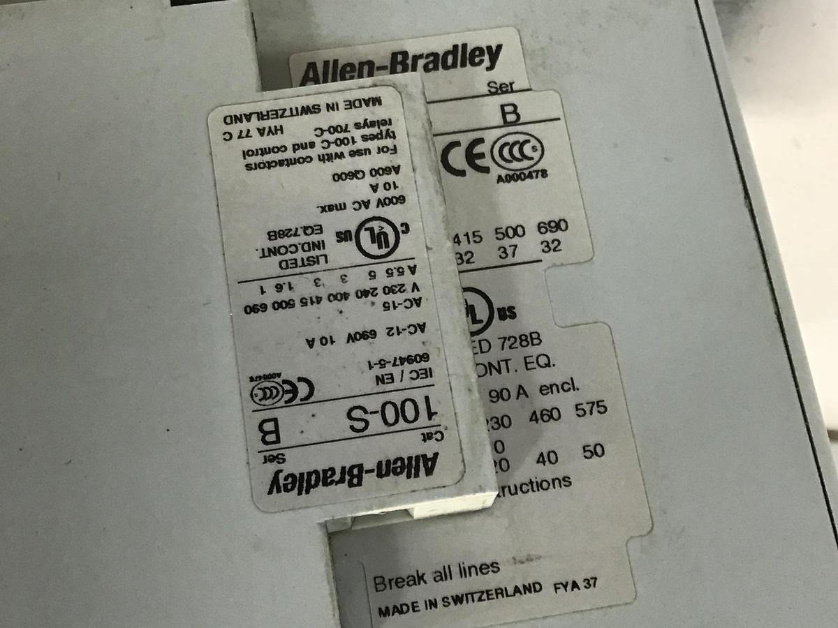 Used ALLEN BRADLEY 100-SC60 Ser B CONTACTOR USED #120820