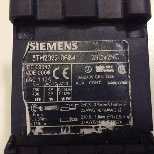Used SIEMENS Contactor 3TH2 022-0BB4 #87157